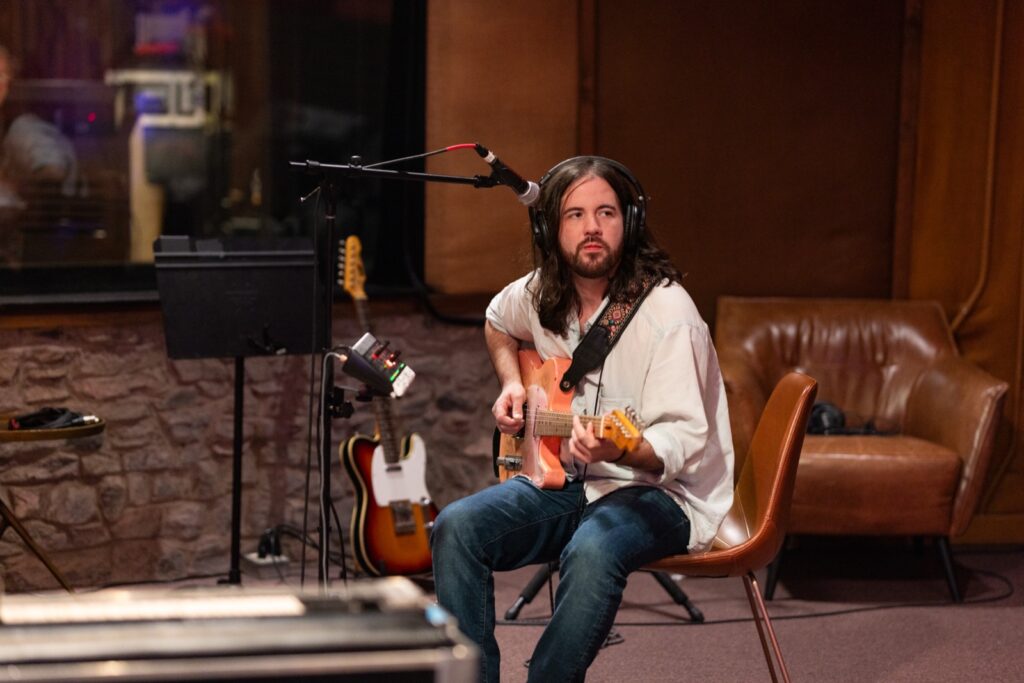 JB Strauss and band in studio