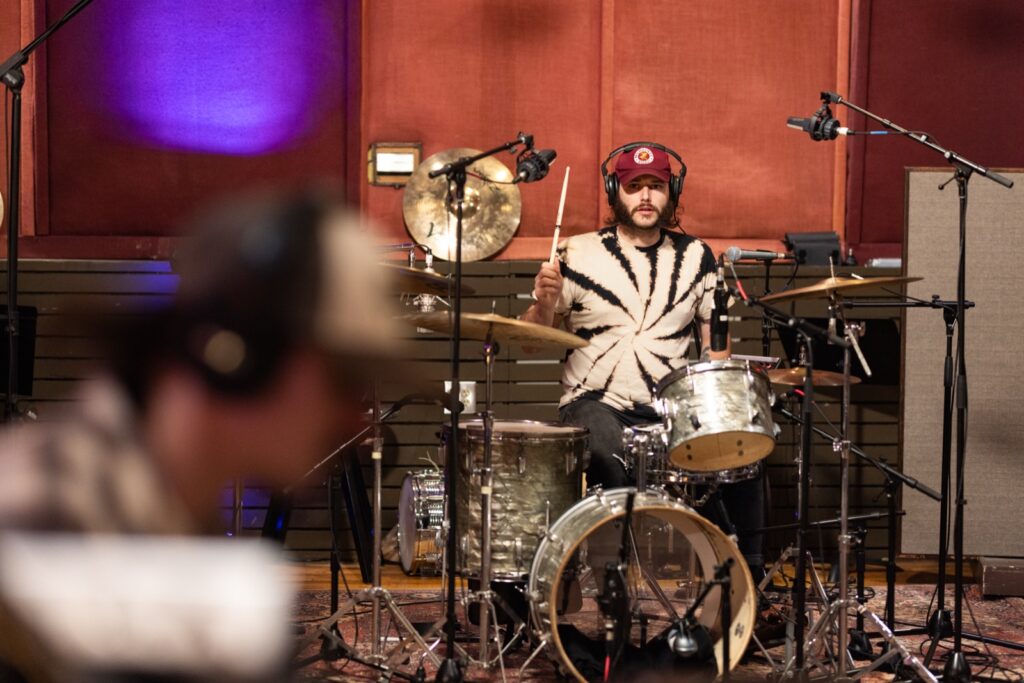 JB Strauss and band in studio