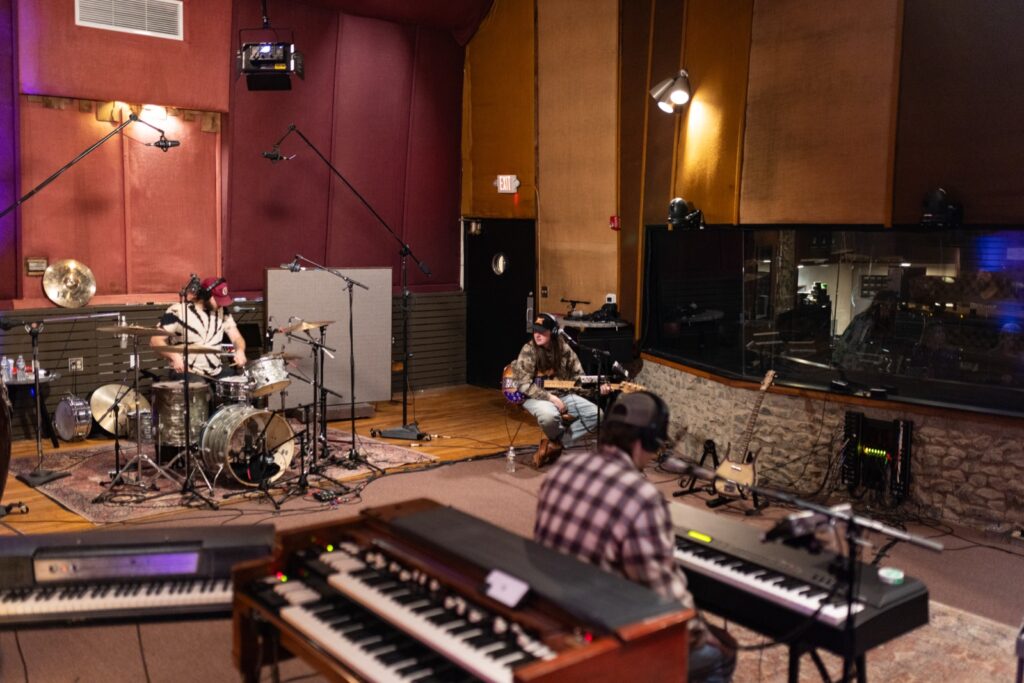 JB Strauss and band in studio