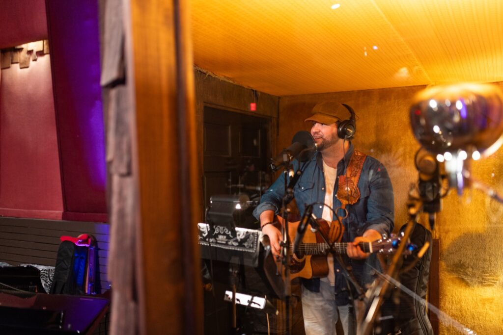 JB Strauss and band in studio