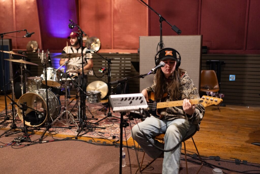 JB Strauss and band in studio