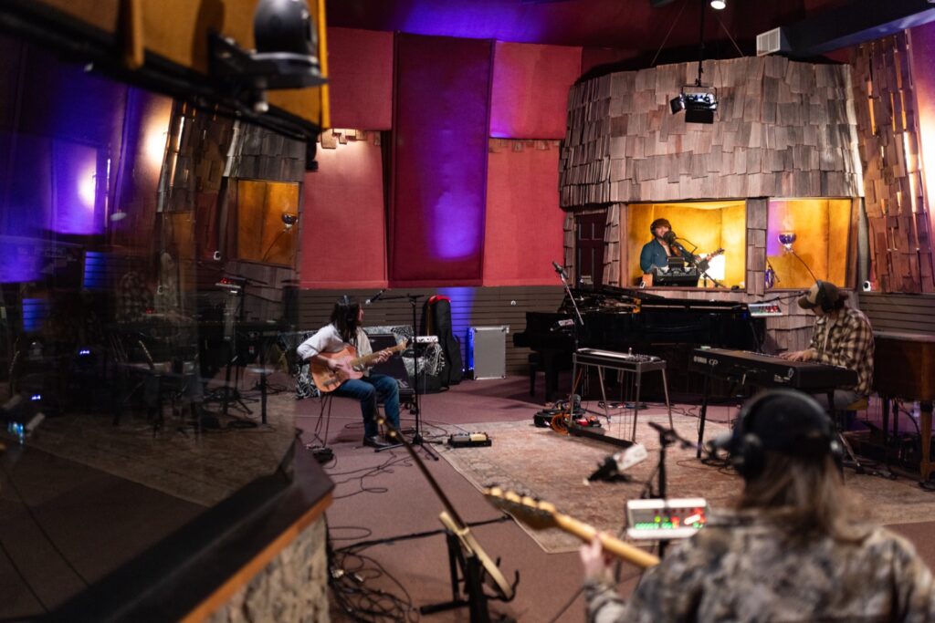 JB Strauss and band in studio