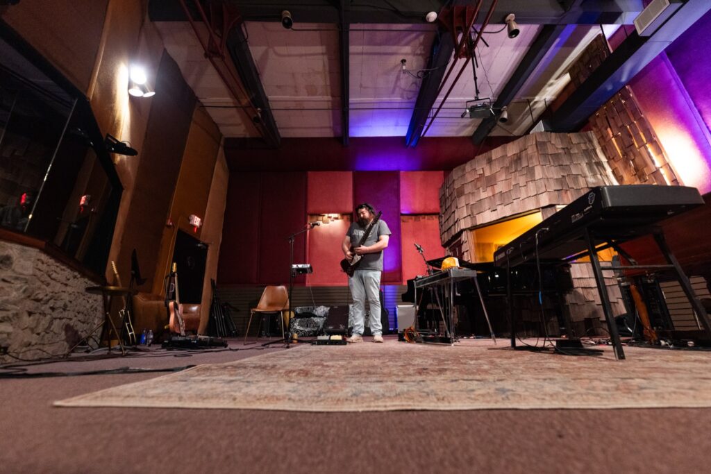 JB Strauss and band in studio