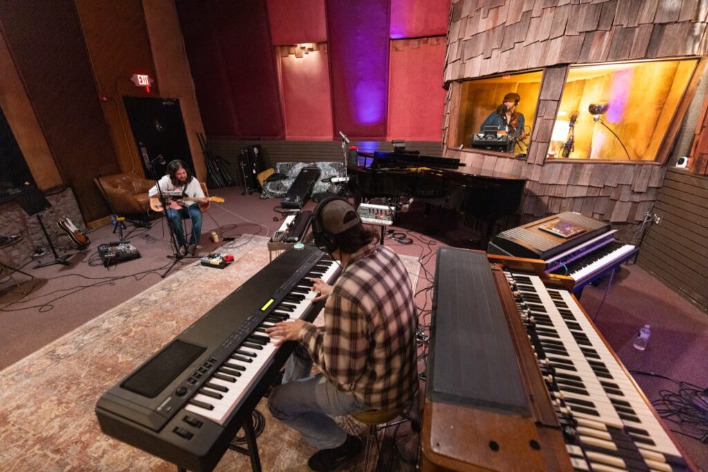 JB Strauss and band in studio