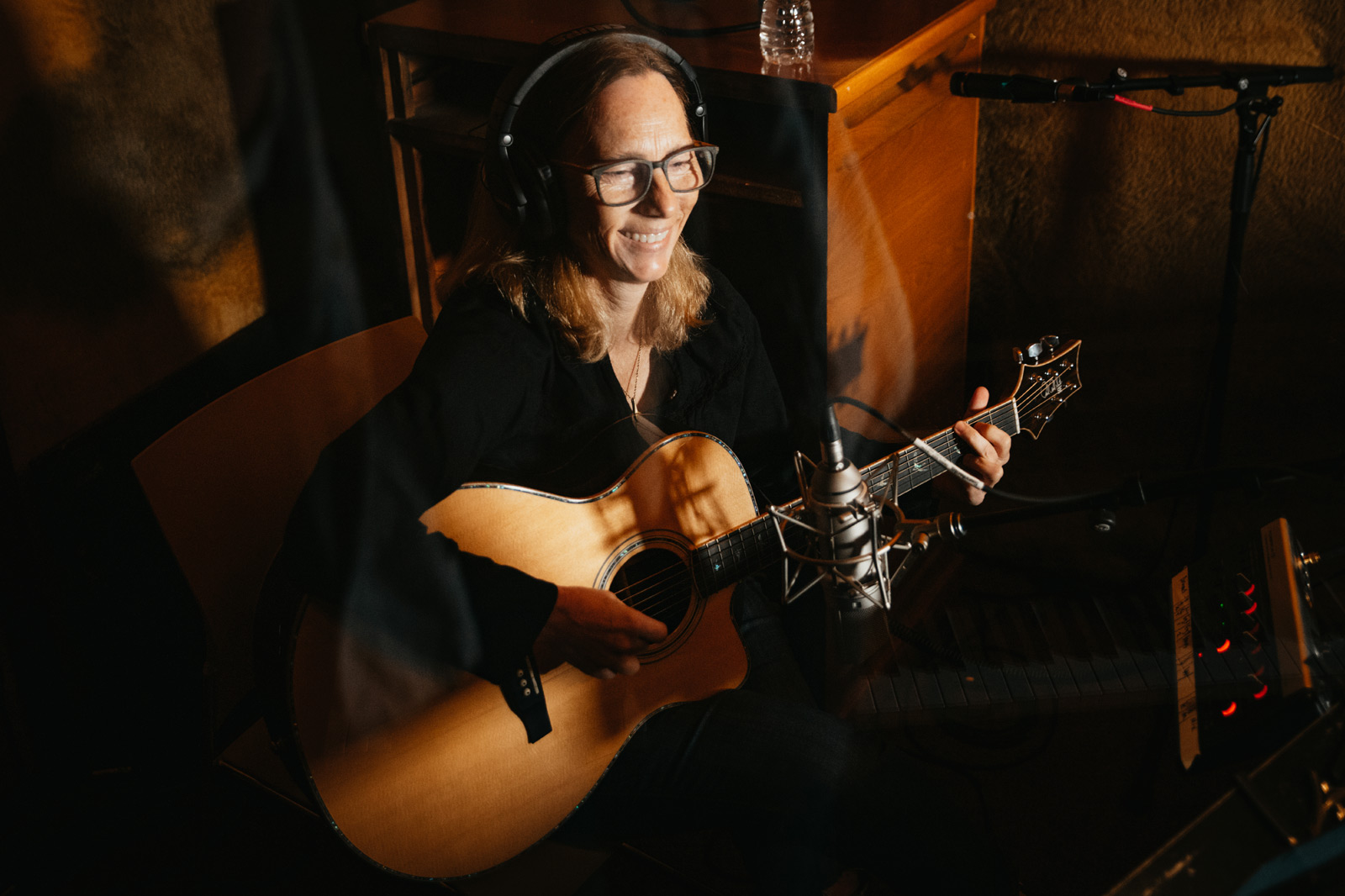 Charlie Thomas recording in studio