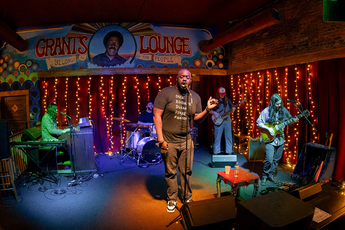 Band playing on stage at Grant's Lounge